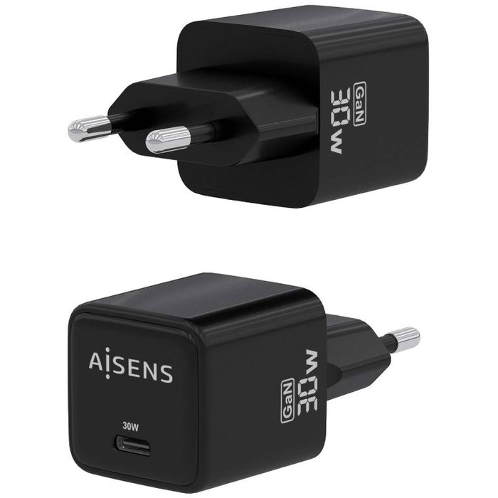 Aisens Cargador GaN 30W USB-C Negro Aisens Cargador GaN 30W USB-C Negro